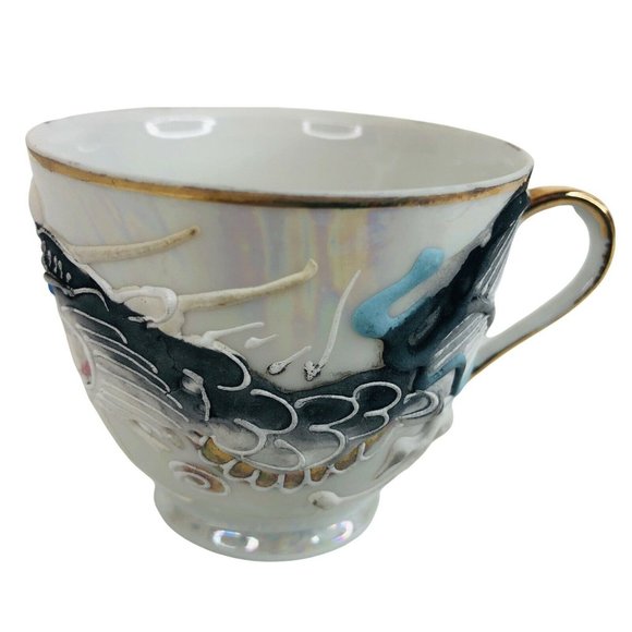 Lustreware Moriage Dragon Espresso Cup And Saucer Set 3 OZ Teacup Demitasse - Picture 3 of 11